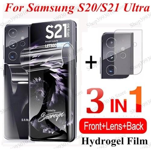 3in1 Hydrogel Film For Samsung Galaxy S21 Ultra S20 Plus 5G Camera Lens Screen Protector for Samsung S20 FE S21ultra S 20 film