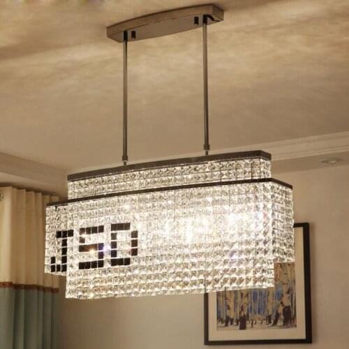 Crystal chandelier creative personalized bar table lamp modern minimalist restaurant lamps long living room lamp led lighting