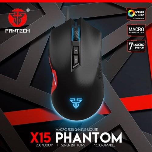 NEW!Fantech X15 Gaming Mouse 7 Button 4800 DPI Mouse USB Cable RGB E-sports Gaming Mouse For Office Games LOL Game Mouser