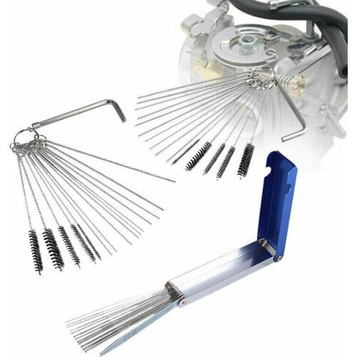 Carburetor Cleaning Kit 20 Needle 13 Wires Brush Carb Dirt Jet Cleaner Tool for Automobile Motorcycle ATV Welder Carb Chainsaw