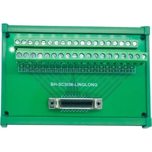 SCSI36P SCSI 36P MDR Female Breakout Board SCSI-36P Terminal Module Adapter DIN Rail Mounting HPCN26P SM-36P