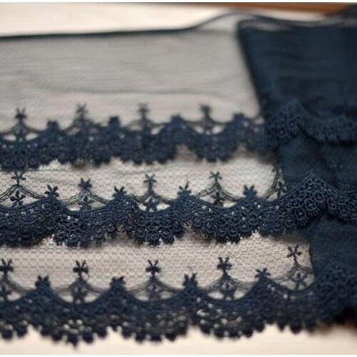 2 Meters 29cm High Quality Beautiful Guipure Sexy Black Lace Fabric Mesh for Wedding 2016 New Arrival Lace Fabric Trim Hot Sale
