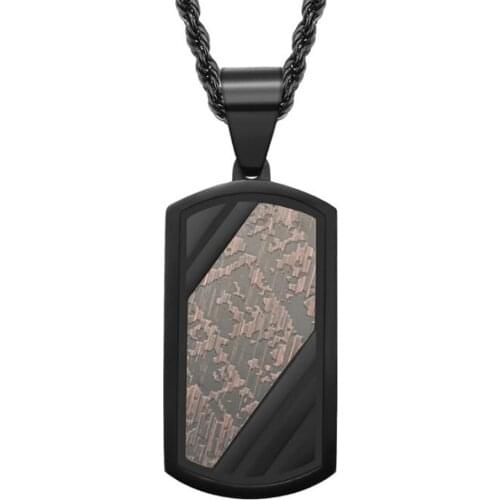 Stainless Steel Bronze Color Military Punk Rock Mens Dog Tag Pendant Necklace Jewelry Gift For Him with Chain
