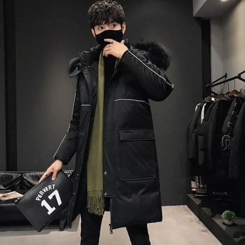 Winter Airtificil Fur Hood Long Puffer Jackets For Men Fashion Thick Warm White Duck Down Overcoats Man Winter Parkas JK-931