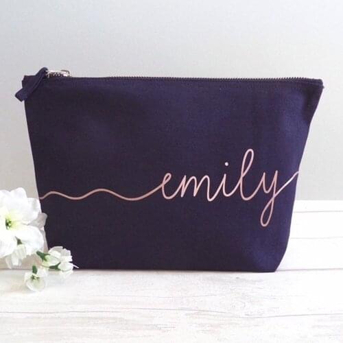 Custom any language Team Bride Maid Of Honor Wedding Makeup Cosmetic Bag Bridal Shower bachelorette hen Party Bridesmaid gift