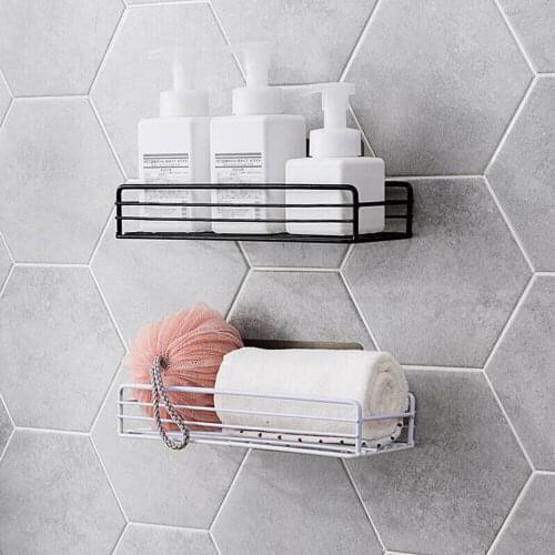 Stainless Steel Shower Caddy Kitchen Bathroom Wall Storage Rack Shelf Suction Organiser Basket Racks Storage Shelves
