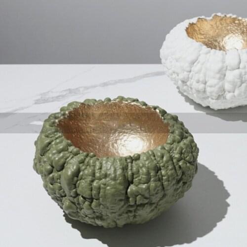 Modern Home Accessories Creative Bitter Gourd Surface Bumpy Texture Fruit Tray Soft Decor Living Room Coffee Table Storage Tray