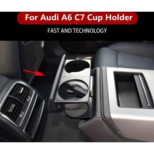 For Audi A6 C7 Cup Holder Upgrade and Modification Rear Armrest Box Drink Cup Holder Rear Seat Armrest Cup Holder Tea Cup Holder