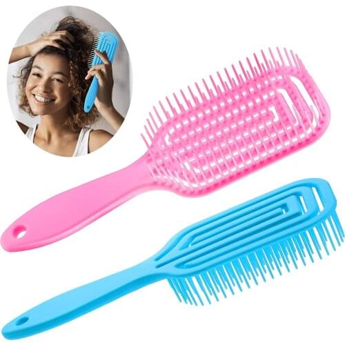 Hair Massage Comb Detangling Brush Scalp Massage Detangler Brush for 3a to 4c Kinky Wavy Curly Coil Wet Dry Oil Thick Long Hair