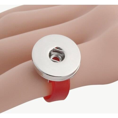Silicone Ring Metal 18mm Snap Buttons Rings Unisex Fashion Jewelry Gift