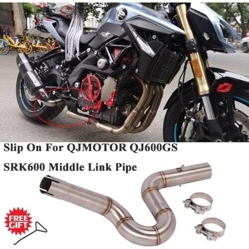 Slip On For QJ600GS SRK600 Motorcycle Exhaust System Escape Modified Middle Connection Link Pipe 51mm Without Motobike Muffler