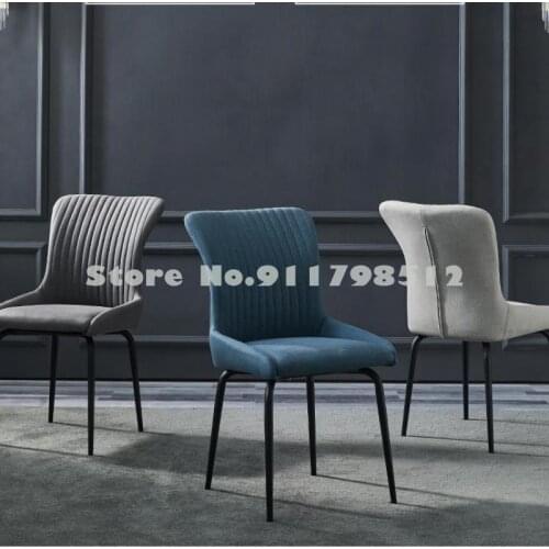 Modern minimalist technology cloth home backrest dining chair light luxury hotel negotiation chair makeup nail art Nordic style