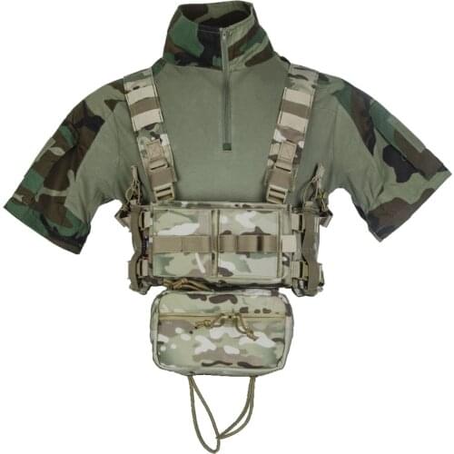 Tactical Micro Mini Flight MK3 Chassis Modular H Harness Chest Rig SACK With 5.56 MOLLE Magazine Pouch Multicam Nylon Airsoft