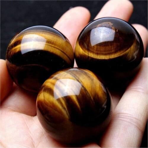 Dark Yellow Asian Rare Tiger Eye Quartz Crystal Healing Ball Sphere 2.5mm Toy Tiger Eye Stone Natural Tiger Eye Stone