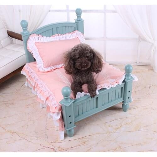 Solid wood pet bed dogs wooden bed sturdy and beautiful flower bed removable and washable