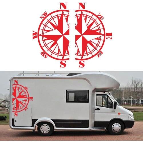 Universal Car Sticker Racing Car Body Side Roof Hood Decal Compass Black Blue Red Grey for All Cars Decal