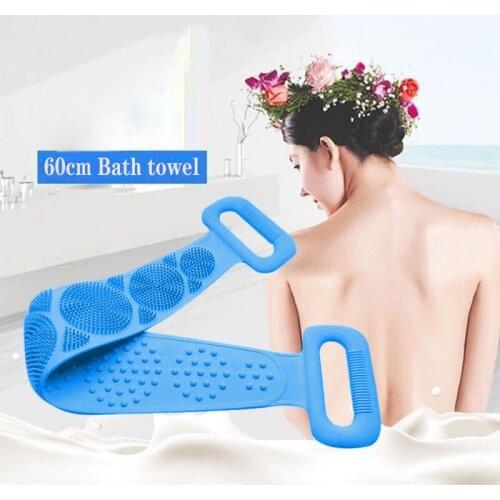Magic Silicone Brush Bath Towels Rubbing Back Mud Peeling Body Massage Shower Extended Scrubber Skin Clean Shower Brush
