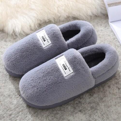 Women winter indoor slippers lovely solid flat indoor winter shoes plush warm fur home slippers women shoes plus size
