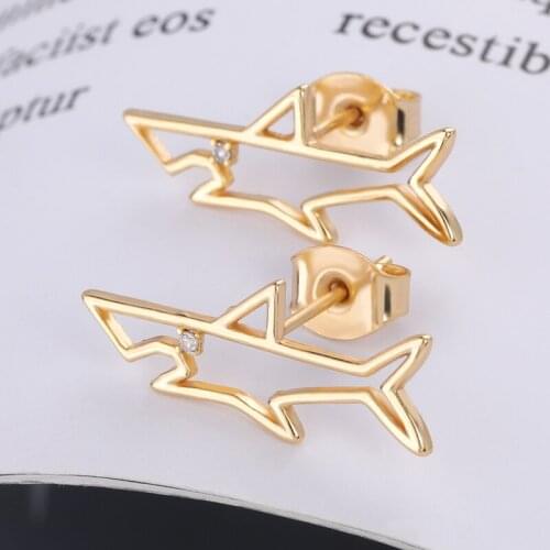 Hollows Tiny Shark Stud Earrings Women Cute Kawaii Earrings Stud For Beach Party Animal Jewelry For Girl 2021