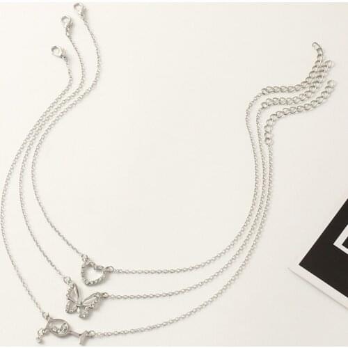 Korean version of sweet temperament butterfly necklace women fashion micro-inlaid love choker necklace girlfriends accessories