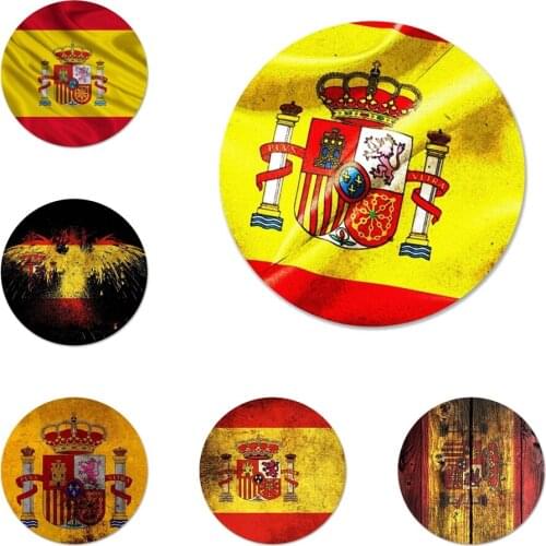 Spanish Flag Spain National Icons Pins Badge Decoration Brooches Metal Badges For Clothes Backpack Decoration 58mm