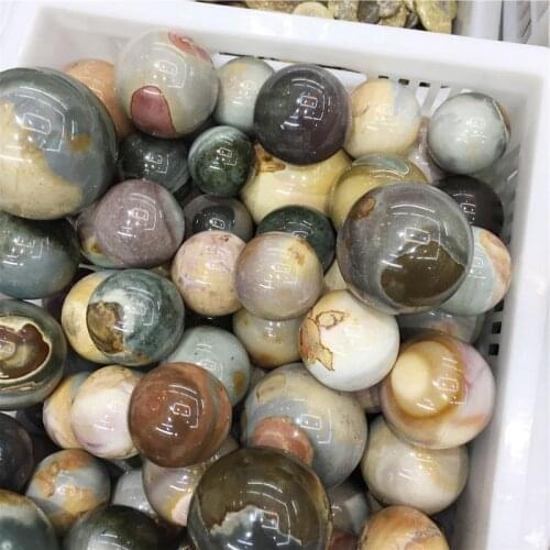 1kg Natural Rock Colorful Ocean Jasper Crystal Ball Sphere Wholesale