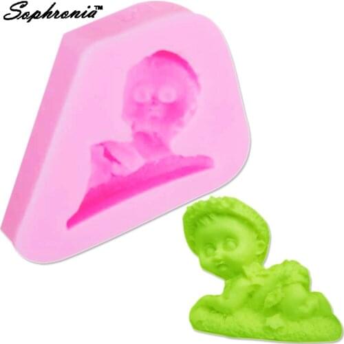 10PCS/SET Baby Climbing Baby shaped Silicone Fondant 3D Silicone Mold For Cake Decoration Cooking Tools m605,6.1*4.5*1.7cm