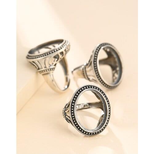 19*14mm 925 STERLING SILVER Semi Mount Bases Blanks base blank Pad rings ring Setting set diy women A5541