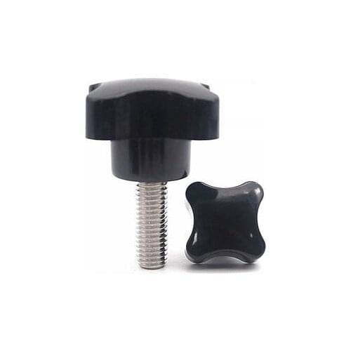 2pcs M6 four corner bakelite grip hand screws bolts cross stainless steel handwheel knob handle hilt screw bolt 10mm-80mm long