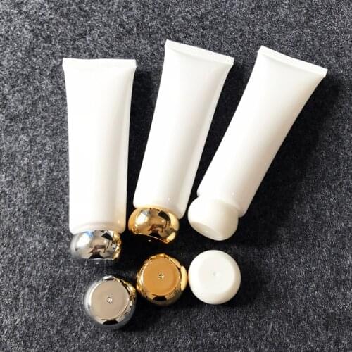 300pcs/lot 50g 50ml White Empty Plastic Squeeze Bottle Cosmetic Facial Cleanser Hand Cream Soft Tube