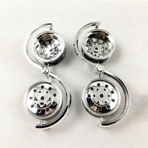 4pcs Wheel Hubs Electroplated Plastic Wheel Rims for 1/14 TAMIYA RC Truck Tractor Spare Parts Accessories