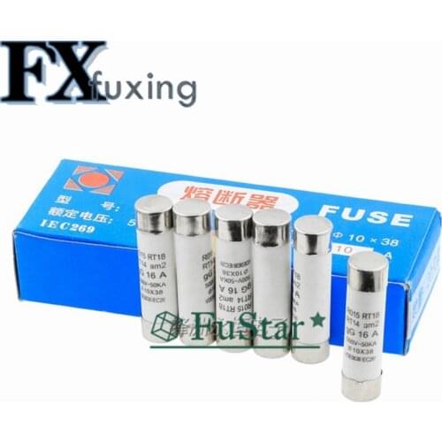 5Pcs 10*38 Fast blow Ceramic Fuse 10x38mm Fuse 500V 1A 2A 3A 4A 5A 6A 8A 10A 16A 20A 25A 32A RO15 RT18 RT14 Ceramics New Hot sel