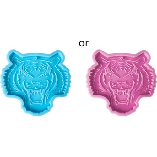 97QE Tiger Keychain Epoxy Resin Mold DIY Crafts Jewelry Casting Tool Necklace Pendant Silicone Mould