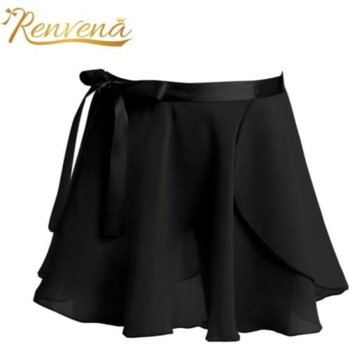 Girls Ballet Wrap Skirt Childrens Skirts Kids Basic Dance Skate Chiffon Mini Ballet Skirts with Waist Tie Childs Dance Wear