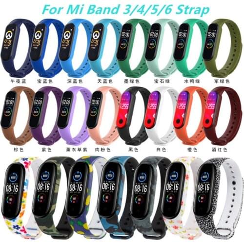 Colors strap For Xiaomi mi band 6 5 4 3 Sport Strap watch Silicone wrist strap For Xiaomi mi band 4 3 bracelet Mi band 5 4 Strap