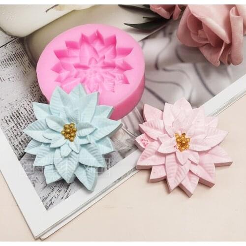 Flower silicone mold chocolate sugar cake decoration tools DIY drop plaster mold soap mold resin mould