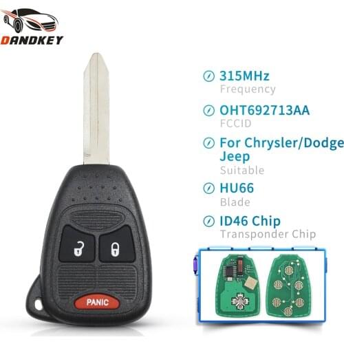 Dandkey 3 Buttons 315Mhz Car Smart Remote Key Fob OHT692713AA For Chrysler 300 Dodge Caliber Charger Jeep Compass Grand Wrangler