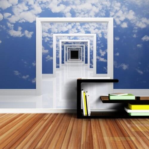 Door Frame Sky Cloud 3d Mural Wallpaper Custom Wallpapers for Living Room Peel Stick Wall Paper Papers Home Decor Vinyl Murals