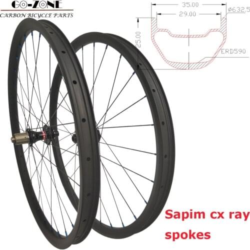 Carbon mtb wheels 29 symmetry 35x25mm 29er mtb wheelset sapim cx ray spokes clincher tubeless XC AM QR/TA/boost mtb wheel 29