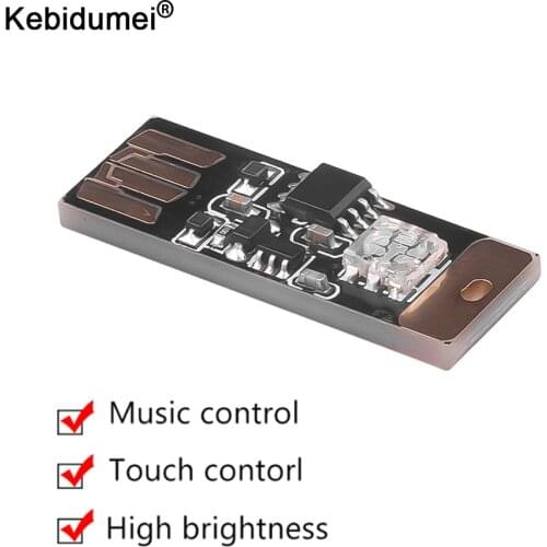 Kebidumei USB Socket Light for Car LED Atmosphere Car-styling Touch and Sound Control RGB Music Rhythm Light Decorative Lamp
