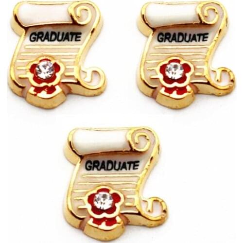 Hot selling 10pcs/lot Crystal Graduate floating charms Alloy charms living glass memory lockets diy Accessory jewelry