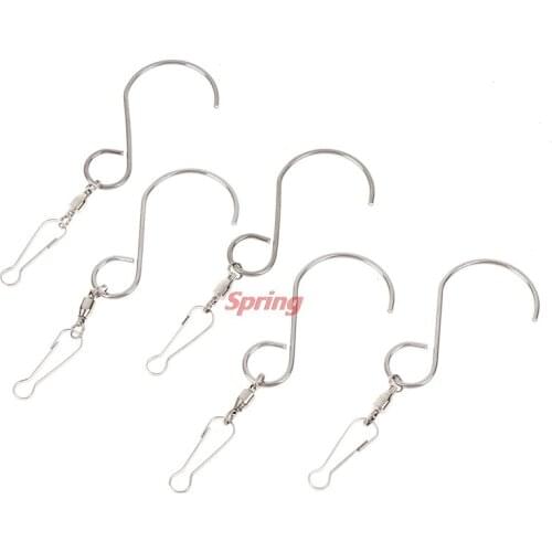 Hot 5Pcs S Shaped Wall Hangers Multi-Purposes Rotatable Hook Spinning Swivel S-Hooks For LED Solar Color Changing Wind Chimes