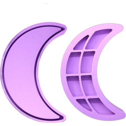 Moon Tray Epoxy Resin Mold Serving Fruit Plate Silicone Mould DIY Crafts Decorations Ornaments Casting Tools