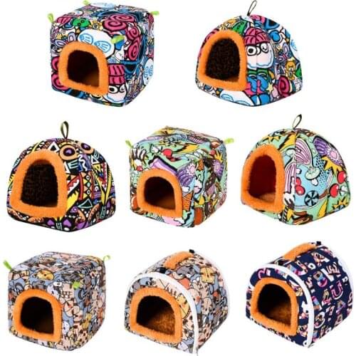 Small Animal Guinea Pig Hamster Hedgehog Bed House Warm Cage Bed Habitat Cave
