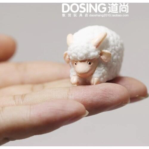 Simulated Animal Small Lamb Sheep Cute Little Animal Miniature Model Decoration Action Figures Toys for Children Doll Home Decor