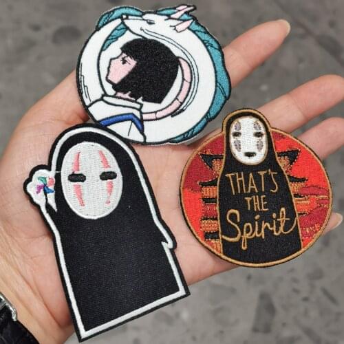 1Pcs Anime No Face Man Embroidery Sew On Patches Applique Badge Craft Embroidered DIY For Clothes Trousers Clothing Sticker