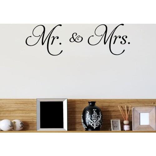 Mr Mrs Wall Stickers Home Decor Removable Decoration Minimalism Vinyl Living Room Bedroom Wall Art Murals Poster