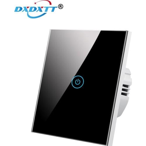 Wall Touch Switch 220 V EU Standard Crystal Tempered Glass Panel Waterproof 1 Way 1/2/3 Gang Interruptor Light Sensor Switches