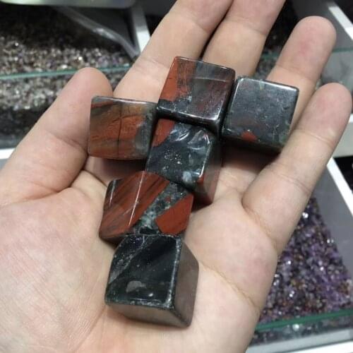 Natural African Blood Stone Square Healing Crystal Tumbled High Quality Ore For Home Decoration