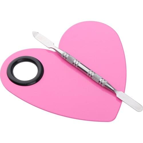 Makeup Palette Spatula Tools for Nail Art Eye Shadow Eyelash Heart Shaped